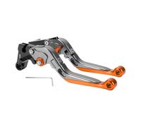A ABSOPRO Short Long Brake Clutch Levers for Yamaha MT-07 14-22 6 Position Adjustable Motorcycle Handlebar Brake Lever Aluminum Alloy Titanium Handle Orange End