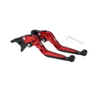 A ABSOPRO Short Long Brake Clutch Levers for Yamaha YZF R1 02-03 6 Position Adjustable Motorcycle Handlebar Brake Lever Aluminum Alloy Red Handle Black End