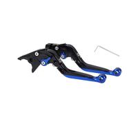 A ABSOPRO Short Long Brake Clutch Levers for Yamaha YZF R1 1999-2001 6 Position Adjustable Motorcycle Handlebar Brake Lever Aluminum Alloy Black Handle Blue End