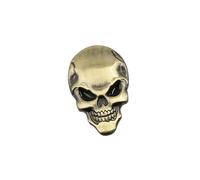 A ABSOPRO Skeleton Skull Bone Style Car Emblem Badge 3D Sticker Gold Tone Item Replacement