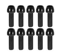 A ABSOPRO Tapered Bolts Screws for Bicycle Stem M6x20mm Black (Set of 10)