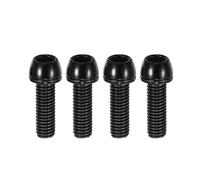 A ABSOPRO Tapered Bolts Screws for Bicycle Stem M6x20mm Black (Set of 4)