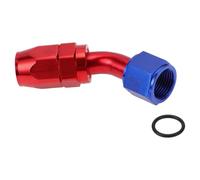 A ABSOPRO TF-1001-AN10 Male Flare Reducer Hose Fitting Adapter 45 Degree | Fuel line connector, Aluminum, Red, Blue, with O-ring