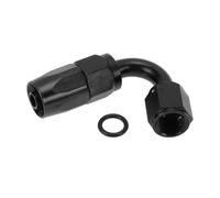 A ABSOPRO TF-1001-AN6 Male Flare Reducer Hose Fitting Adapter 120 Degree | Fuel line connector, Aluminum, Black, with O-ring
