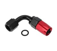 A ABSOPRO TF-1001-AN6 Male Flare Reducer Hose Fitting Adapter 90 Degree | Fuel line connector, Aluminum, Red, Black, with O-ring
