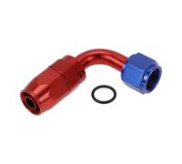 A ABSOPRO TF-1001-AN8 Male Flare Reducer Hose Fitting Adapter 90 Degree | Red Blue, Aluminum, with O-ring, Line, Connector, Fuel