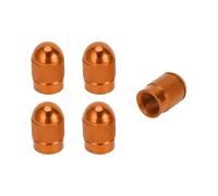 A ABSOPRO Tire Valve Stem Caps 10x16MM Aluminum Alloy Orange for Car 5 Pcs