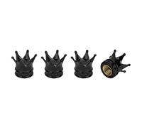 A ABSOPRO Tire Valve Stem Caps 12.8MM ABS Black Crown Style for Car 4 Pcs | Anti crash tyre valve stem cover, Dust cap, for Bike Motorcycle Truck, Wheel Valve Cap