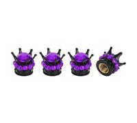 A ABSOPRO Tire Valve Stem Caps 12.8x15.8MM Car Wheel Valve Cap ABS Black Purple Faux Crystal Crown Style for Car Bike Motorcycle Truck Anti Crash Tyre Valve Stem Cover Valve Dust Cap 4 Pcs