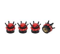 A ABSOPRO Tire Valve Stem Caps 12.8x15.8MM Car Wheel Valve Cap ABS Black Red Faux Crystal Crown Style for Car Bike Motorcycle Truck Anti Crash Tyre Valve Stem Cover Valve Dust Cap 4 Pcs