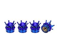 A ABSOPRO Tire Valve Stem Caps 12.8x15.8MM Car Wheel Valve Cap ABS Blue Faux Crystal Crown Style for Car Bike Motorcycle Truck Anti Crash Tyre Valve Stem Cover Valve Dust Cap 4 Pcs