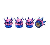 A ABSOPRO Tire Valve Stem Caps 12.8x15.8MM Car Wheel Valve Cap ABS Blue Rose Red Faux Crystal Crown Style for Car Bike Motorcycle Truck Anti Crash Tyre Valve Stem Cover Valve Dust Cap 4 Pcs