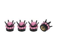 A ABSOPRO Tire Valve Stem Caps 12.8x15.8MM Car Wheel Valve Cap ABS Copper Black Pink Faux Crystal Crown Style for Car Bike Motorcycle Truck Anti Crash Tyre Valve Stem Cover 4 Pcs