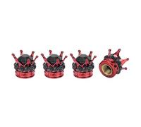 A ABSOPRO Tire Valve Stem Caps 12.8x15.8MM Car Wheel Valve Cap ABS Copper Red Black Faux Crystal Crown Style for Car Bike Motorcycle Truck Anti Crash Tyre Valve Stem Cover 4 Pcs
