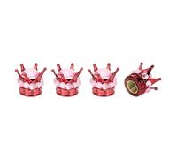 A ABSOPRO Tire Valve Stem Caps 12.8x15.8MM Car Wheel Valve Cap ABS Copper Red Pink Faux Crystal Crown Style for Car Bike Motorcycle Truck Anti Crash Tyre Valve Stem Cover 4 Pcs