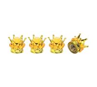 A ABSOPRO Tire Valve Stem Caps 12.8x15.8MM Car Wheel Valve Cap ABS Gold Tone Faux Crystal Crown Style for Car Bike Motorcycle Truck Anti Crash Tyre Valve Stem Cover Valve Dust Cap 4 Pcs