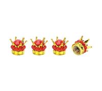 A ABSOPRO Tire Valve Stem Caps 12.8x15.8MM Car Wheel Valve Cap ABS Gold Tone Red Faux Crystal Crown Style for Car Bike Motorcycle Truck Anti Crash Tyre Valve Stem Cover Valve Dust Cap 4 Pcs