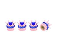 A ABSOPRO Tire Valve Stem Caps 12.8x15.8MM Car Wheel Valve Cap ABS Pink Blue Faux Crystal Crown Style for Car Bike Motorcycle Truck Anti Crash Tyre Valve Stem Cover Valve Dust Cap 4 Pcs
