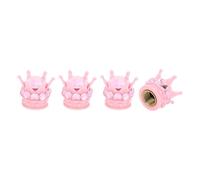 A ABSOPRO Tire Valve Stem Caps 12.8x15.8MM Car Wheel Valve Cap ABS Pink Faux Crystal Crown Style for Car Bike Motorcycle Truck Anti Crash Tyre Valve Stem Cover Valve Dust Cap 4 Pcs