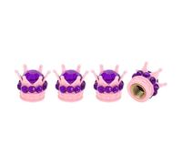 A ABSOPRO Tire Valve Stem Caps 12.8x15.8MM Car Wheel Valve Cap ABS Pink Purple Faux Crystal Crown Style for Car Bike Motorcycle Truck Anti Crash Tyre Valve Stem Cover Valve Dust Cap 4 Pcs