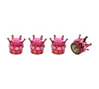 A ABSOPRO Tire Valve Stem Caps 12.8x15.8MM Car Wheel Valve Cap ABS Red Rose Red Faux Crystal Crown Style for Car Bike Motorcycle Truck Anti Crash Tyre Valve Stem Cover Valve Dust Cap 4 Pcs