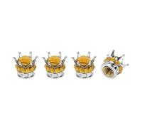 A ABSOPRO Tire Valve Stem Caps 12.8x15.8MM Car Wheel Valve Cap ABS Silver Tone Gold Tone Faux Crystal Crown Style for Car Bike Motorcycle Truck Anti Crash Tyre Valve Stem Cover Valve 4pcs