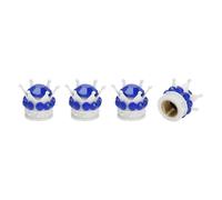 A ABSOPRO Tire Valve Stem Caps 12.8x15.8MM Car Wheel Valve Cap ABS White Blue Faux Crystal Crown Style for Car Bike Motorcycle Truck Anti Crash Tyre Valve Stem Cover Valve Dust Cap 4 Pcs