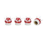 A ABSOPRO Tire Valve Stem Caps 12.8x15.8MM Car Wheel Valve Cap ABS White Red Faux Crystal Crown Style for Car Bike Motorcycle Truck Anti Crash Tyre Valve Stem Cover Valve Dust Cap 4 Pcs