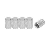 A ABSOPRO Tire Valve Stem Caps 16MM Car Wheel Valve Cap Copper Silver Tone for Car Bike Motorcycle Truck Anti Crash Tyre Valve Stem Cover Valve Dust Cap Tire Valve Cap 5 Pcs