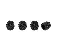 A ABSOPRO Tire Valve Stem Caps 8V1 14x15MM Car Wheel Valve Cap Polymer Clay Rhinestones Black for Car Bike Motorcycle Truck Tyre Valve Stem Cover Valve Dust Cap Tire Valve Cap 4 Pcs