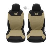 A ABSOPRO Universal Car Seat Covers Kit Washable and Breathable Truck SUV Car Interior Seat Protectors Knitted Mesh Fabric Butterfly Pattern Beige (Set of 4)