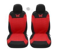 A ABSOPRO Universal Car Seat Covers Kit Washable and Breathable Truck SUV Car Interior Seat Protectors Knitted Mesh Fabric Butterfly Pattern Red (Set of 4)