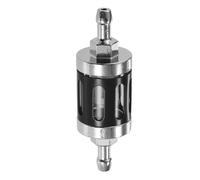 A ABSOPRO Universal Gas Inline Fuel Filter Gasoline Filter Black Silver Tone