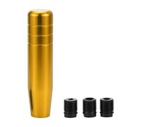 A ABSOPRO Universal Shift Knob 13cm Stick Shifter Lever Knob with 3 Adapter for Automatic and Manual Vehicle Aluminum Alloy Gold Tone