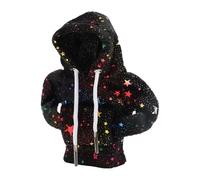 A ABSOPRO Universal Shift Knob Cover Reflective Stars Pattern Gearstick Hoodie Shifter Lever Knob Hoodie for Car RV Truck SUV Fabric Black