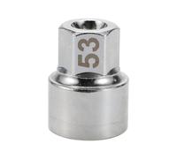 A ABSOPRO Wheel Lock Lugnut #53 3/4" Dia 17 Square Notches Anti-theft Screw Nut Removal Key Socket for Porsche Boxster 911 Cayenne Macan