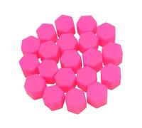 A ABSOPRO Wheel Nut Lug Hub Covers Caps 17mm Plastic Pink (Set of 20)