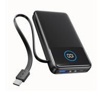 A ADDTOP 10000mAh Fast Charging Power Bank With Built in Cables, 22.5W Portable Charger with 3 Outputs 2 Inputs Battery Pack LED & 2 Flashlight PD3.0 QC4.0 Phone Charger for iPhone 17 16 15 14 Galaxy