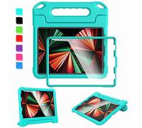 A ADENK Kids Case for 10.9 inch iPad Air 5th/4th Generation, iPad Pro 11 3rd/2nd/1st Generation with Built-in Screen Protector, Shockproof Lightweight Handle Stand Cover (Turquoise)
