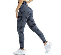 A AGROSTE Women Scrunch Butt Lifting Leggings High Waisted Workout Gym Clothes Yoga Pants Tie Dye Seamless Compression Booty Tights, #1 Tiedye Navy, Large