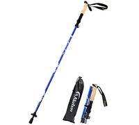 A ALAFEN Lightweight Collapsible Trekking Pole - 7075 Aluminum Adjustable Walking Stick for Hiking & Travel, Foldable Quick-Lock Design, Single Pole for Adults & Seniors, Fits 5'1" - 6'2", Blue