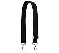 A ALLZEDREAM Purse Straps Replacement Crossbody Bags Handbag Wide Canvas Leather Adjustable, Black S, Silver Hardware, M