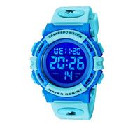 A ALPS Kids Watch, Boys Watch for 3-12 Year Old Boys, Digital Sport Outdoor Multifunctional Chronograph LED 50 M Waterproof Alarm Calendar Analog Children with Silicone Band, Chronograph,