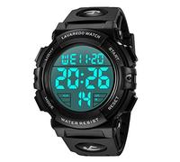 A ALPS Mens Digital Watch - Sports Military Watches 50M Waterproof Outdoor Chronograph Military Wrist Watches for Men with LED Back Light/Alarm/Date/Shockproof