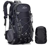 A AM SeaBlue 40L Hiking Backpack for Men and Women Trekking Rucksack Lightweight Travel Daypack with Waterproof Rain Cover,Large Sports Bag for Outdoor Activities