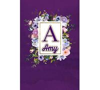 A - Amy: Monogram initial A Amy notebook / Journal: Personalized Name Letter gifts for girls, women & men : School gifts for kids & teachers (blank ... 6x9 Classy Purple Gold Floral Mosaic Finish)