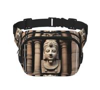 a Ancient Relics Square Double-Layer Waist Bag for Outdoor Activities Such as Sports, Travel, Hiking, Cycling
