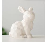 A ANTCAM Ceramic Bunny Rabbits Figurine Decor, Porcelain Modern Art Home Decoration Easter Bunny Rabbits, Weddings Crafts Statues Decorations for Easter Bunny Rabbits Decorations Decor (White)