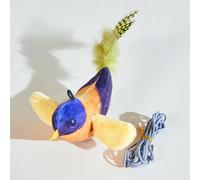 A ANTCAM Chase Flappy Cat Toy, Flappy Chase Bird Cat Toy, Squeaky Sound Chase Interactive Cat Toy, Bird Cat Toy to Self Play, Interactive Sound Simulation Sparrow Bird for Cats (Blue)