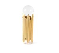 A ANTCAM Crystal Ball Sculpture with Gold Metal Stand Statue Crystal Ball Modern Abstract Art Home Decoration for Living Room TV Cabinet Crafts Gifts Office Table Shelf (Bamboo Sheng L)